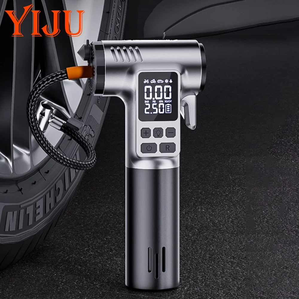 

Автомобильный беспроводной насос для накачивания с цифровым дисплеем, портативный беспроводной воздушный насос 4000 мАч, портативный насос для накачивания шин для электромобилей