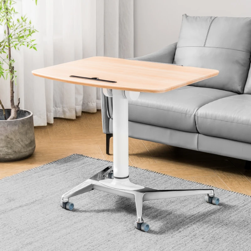 Pneumatic height lift desk can be flipped mobile folding computer table household dining table