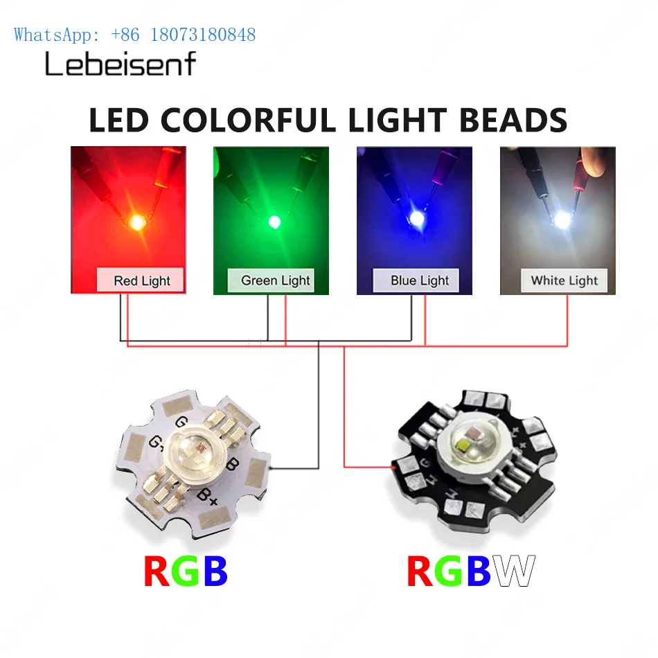 Manik lampu daya tinggi LED tegangan rendah baru 1W 3W Lumen tinggi warna tunggal RGB RGBW dengan 20mm substrat aluminium bintang PCB wastafel panas