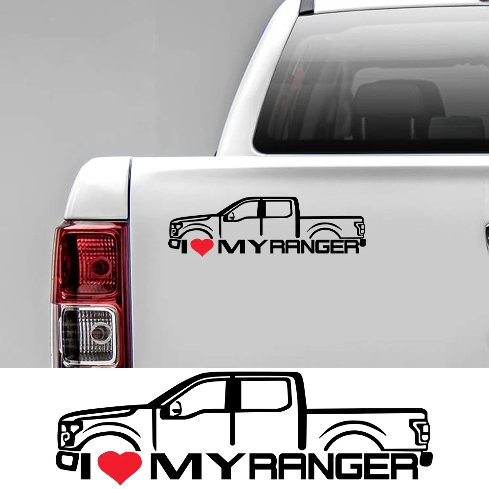 Car Stickers For Ford Ranger Raptor XL XLT Lariat I Love My Pickup Body Side Graphics Vinyl Decals Cover Auto Tuning Accessories
