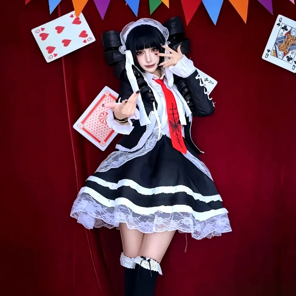 

Dangaronpa Celestia Ludenberg Cosplay Dangaronpa Kostümuniform Frauen Halloween Full Set Gothic Lolita Kostüm Cosplay Costume