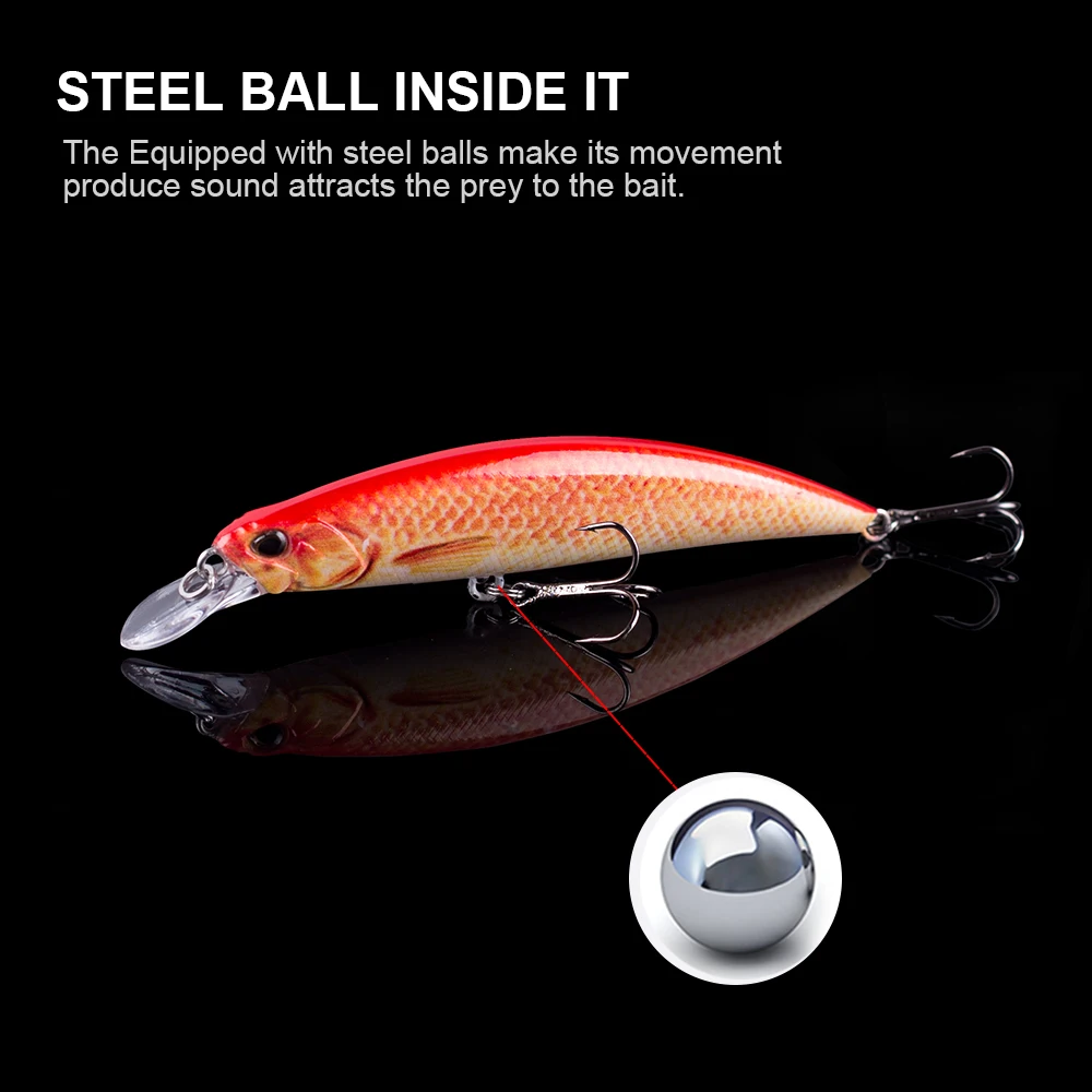 Hanlin 11cm 15.5g Pencil Bait Topwater Swimbaits Floating Plastic Hard Body Minnow Rattle Wobble Fishing Lure Pike Bass Tackle