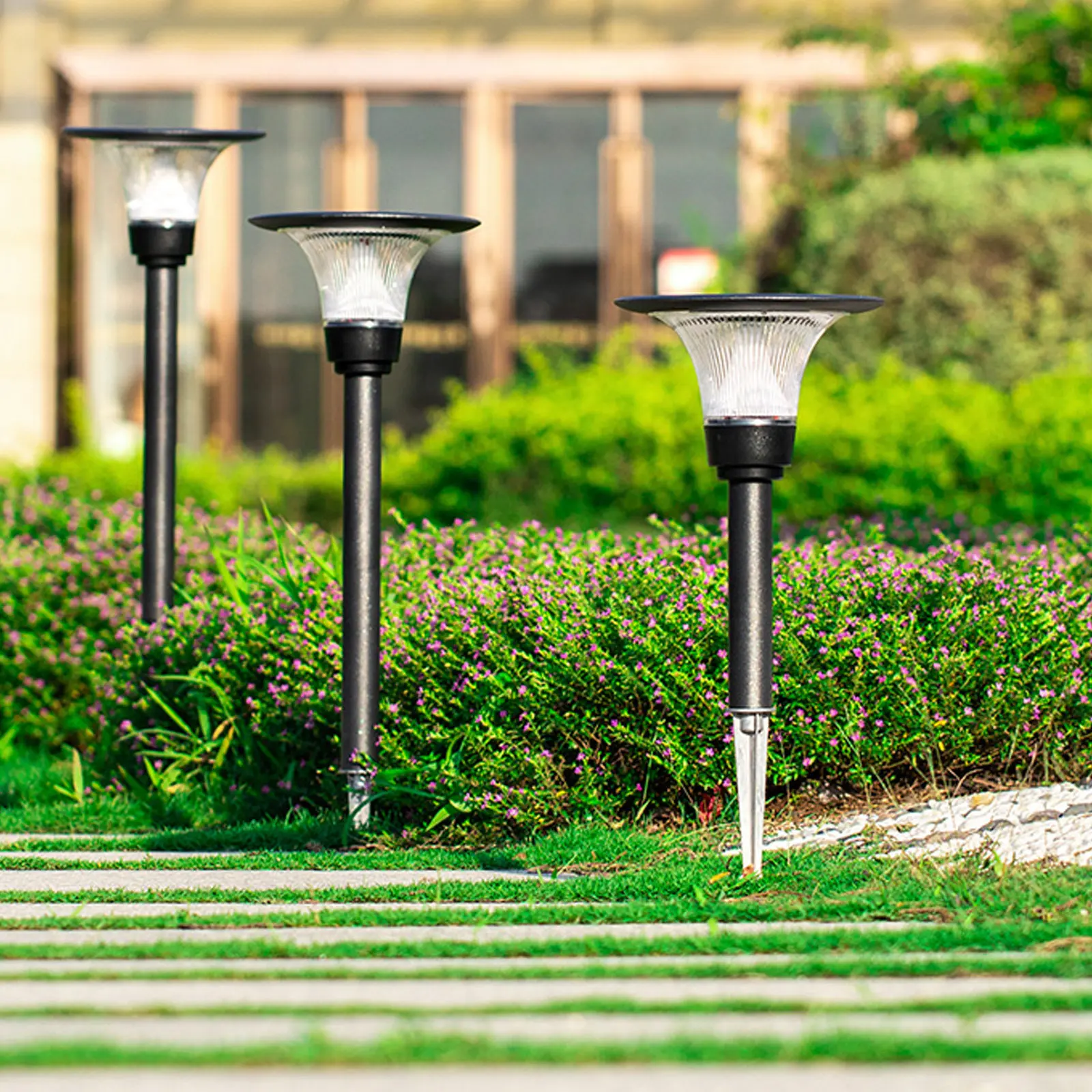 

4 шт. солнечных светильников для газона на штыре, прочные алюминиевые уличные ландшафтные светильники для сада, вечеринок, Рождества, светодиодные штыревые светильники