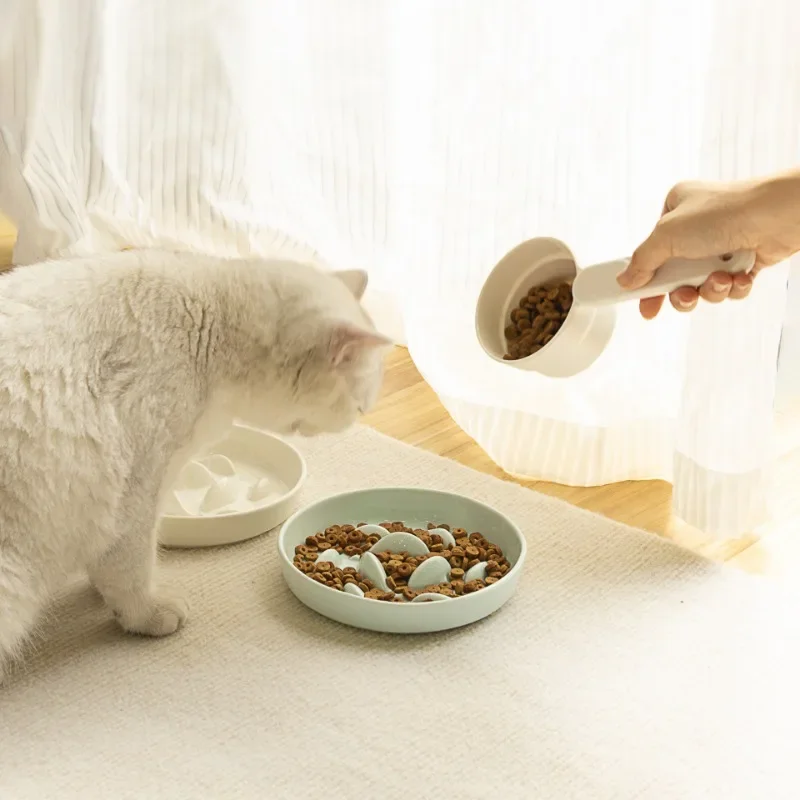 

Pet ceramic cat bowl slow food bowl slowing down eating prevention anti-overturning pet supplies cat food basin cat