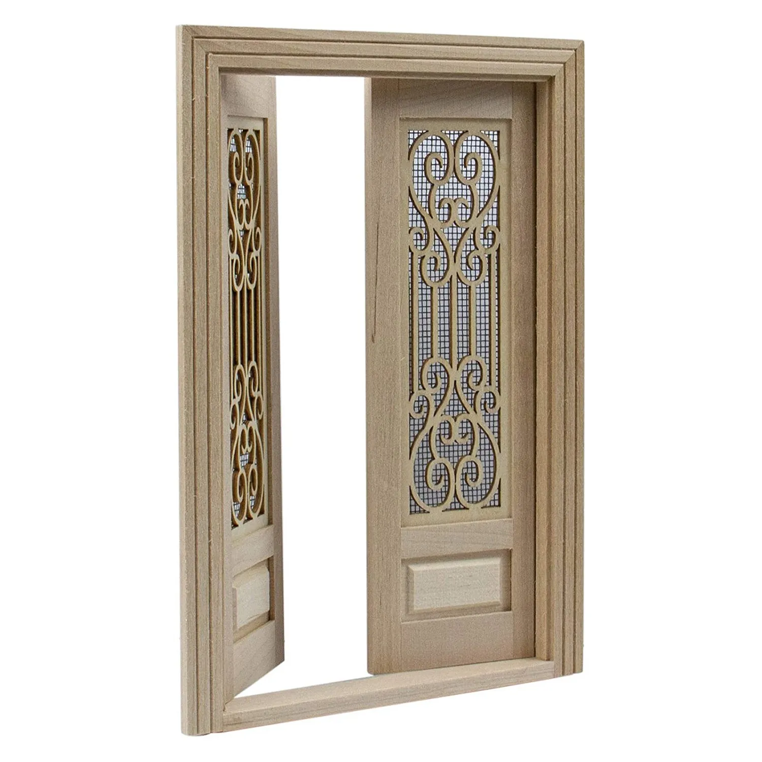 

1:12 кукольный домик, миниатюрная мебель, экранная дверь, неокрашенная деревянная дверь для сцены «сделай сам», домашняя мебель, ремесло