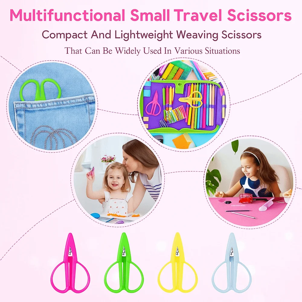 Mini Small Sharp Scissors with Cover Silicone Soft Handle Craft Scissors Portable Stainless Steel Cut Paper Tool