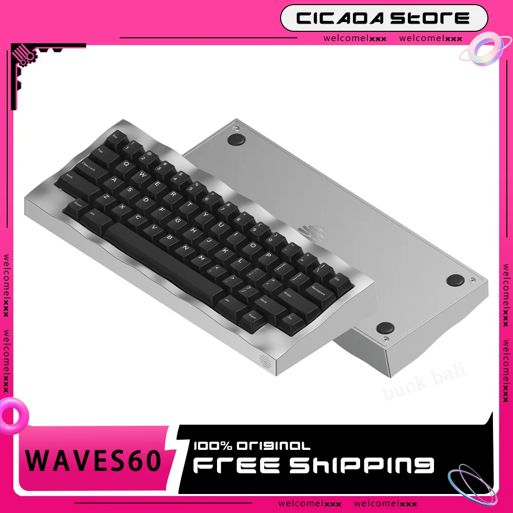 

Zerstudio Waves60 Mechanical Keyboard Kits Aluminum Keyboard Hot Swap 60keys Wired Rgb Light Gasket Custom Office Keyboards Kit