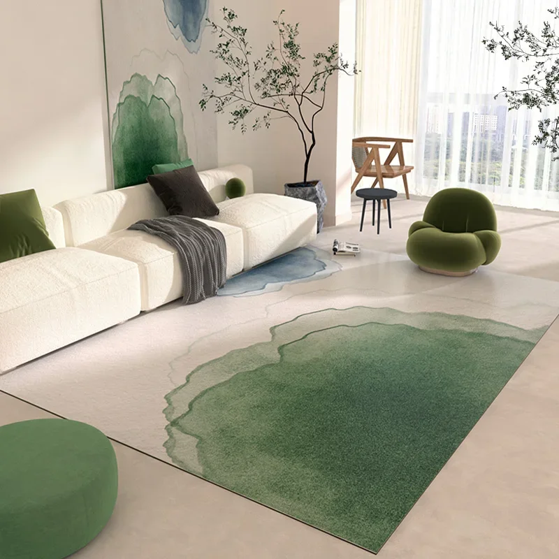 Modern Style Bedroom Decor Green Carpet Large Area Carpets for Living Room Washable Lounge Plush Floor Mat Fluffy Soft Study Rug
