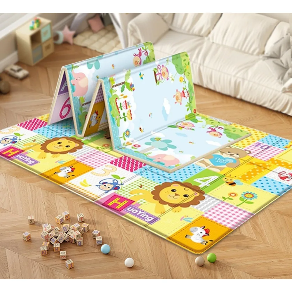 Alfombrilla plegable para gatear para bebé, alfombra de juegos para sala de estar, alfombrilla gruesa para gatear para niños Estera de escalada para