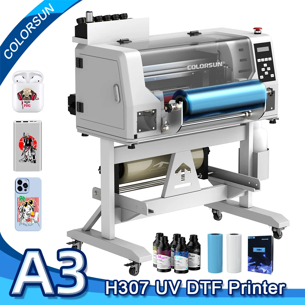 Colorsun A3 UV DTF Printers Impresora a3 DTF Printing Machine DX7 UV DTF Sticker Printer For Acrylic Bottle Wood Metal Bottle