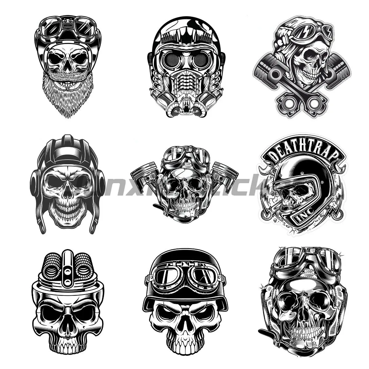 

Car Stickers For Pilot Skull Vinyl Decal Auto Motorcycle Accessories Skeleton Skull Funny Stickers Car Styling