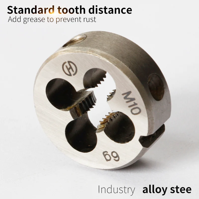 6pcs Thread Round Die Set Metric Right Hand Tapping thread threading tool Mold Machining M3-M10 Machine Plug Tap Die