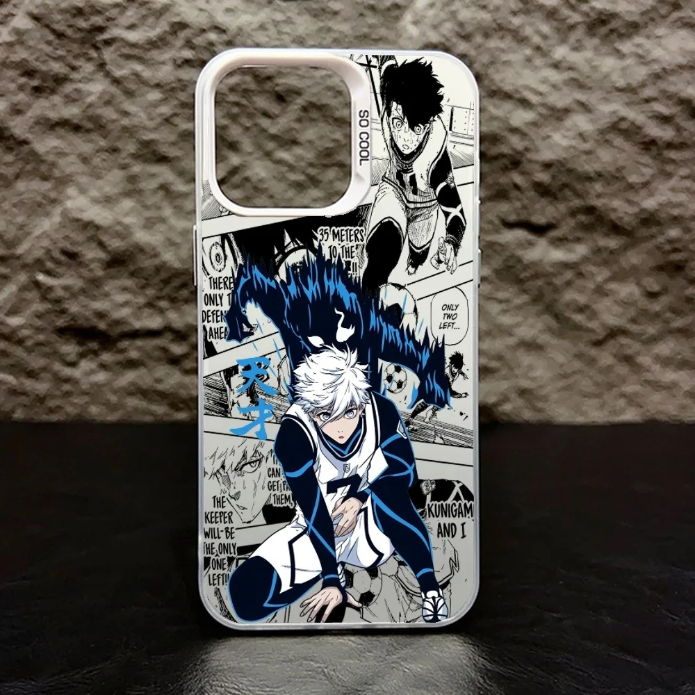 B-BLUE LOCKS S-Seishiro Nagi Phone Case IMD Color Silver Shell For IPhone 16 15 14 13 12 Pro Max Plus