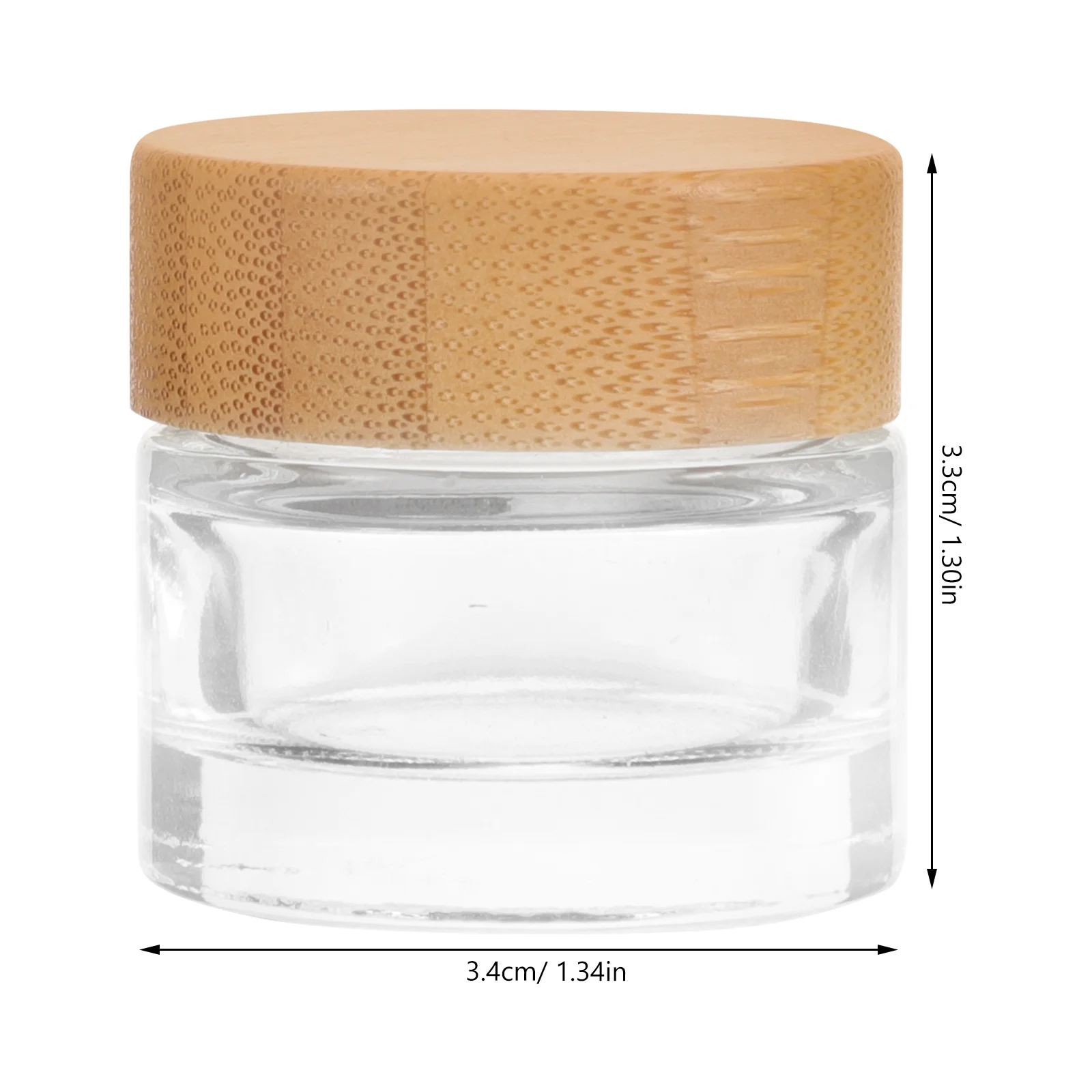 Hervulbare transparante glazen pot met houten deksel 10g kleine container reiscrème monsterpot lotioncontainer