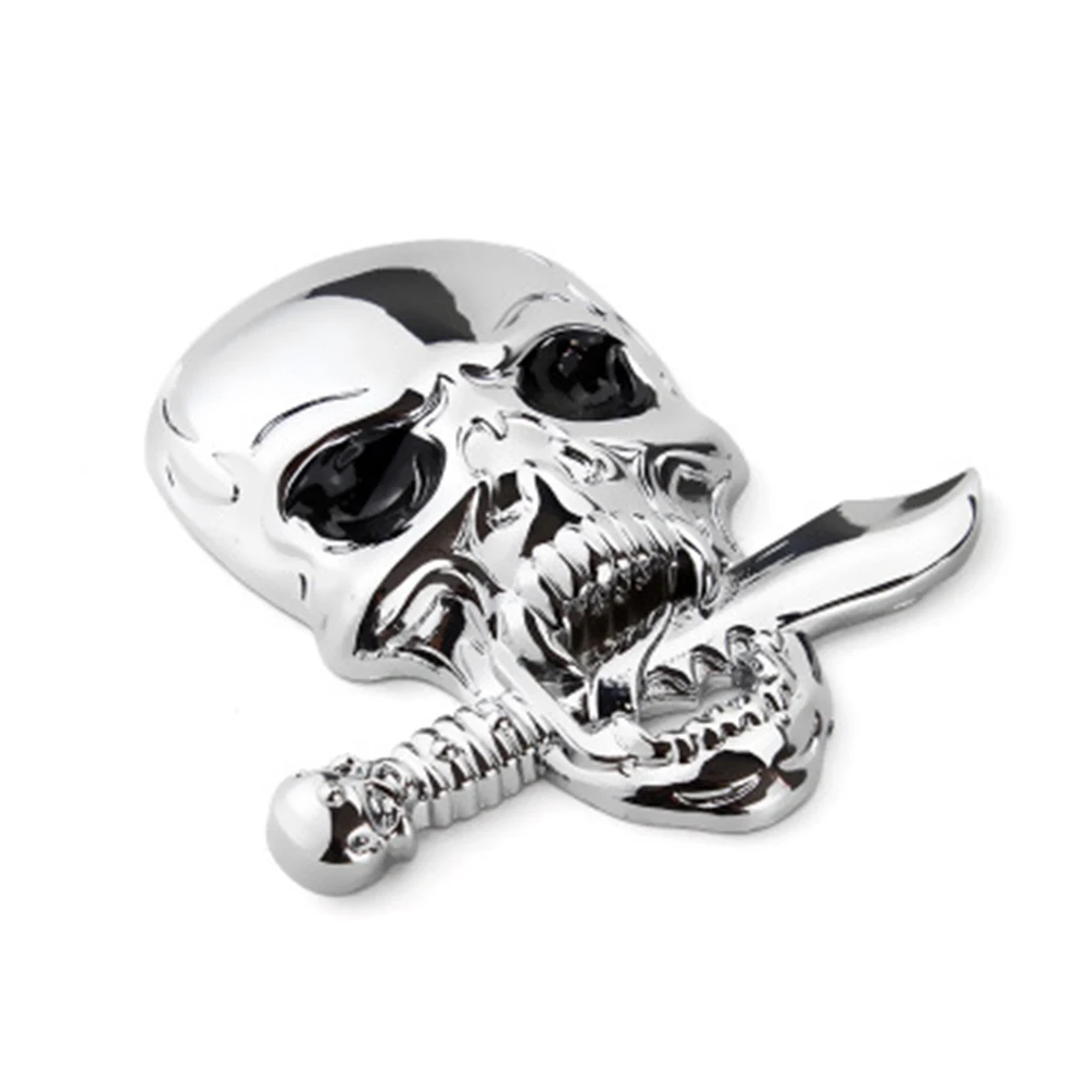 1pcs Skull Metal Sticker for Car, 3D Skull Decal,Skull Zinc Alloy Emblem, for Automobile, Motocycle - Image 3