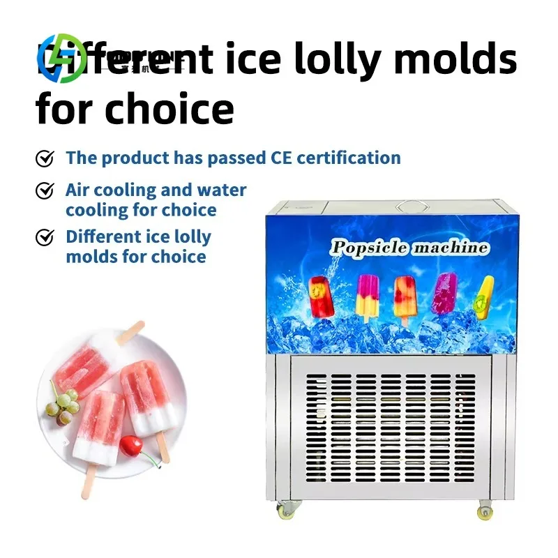 Customized Commercial 2 Molds Automatic Stainless Steel Ice Lolly Maker High Productivity for Dessert and Catering Shops