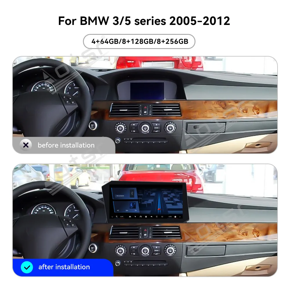 2025 جديد 12.9 بوصة أندرويد 14 لسيارات BMW 3/5 Series 2005-2012 نظام ملاحة GPS للسيارة CarPlay الجيل الجديد X-شاشة رأس الشاشة #4