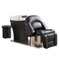 Ceramic Deep Basin Shampoo Chair Half Lying Flush Head for Hair Salon