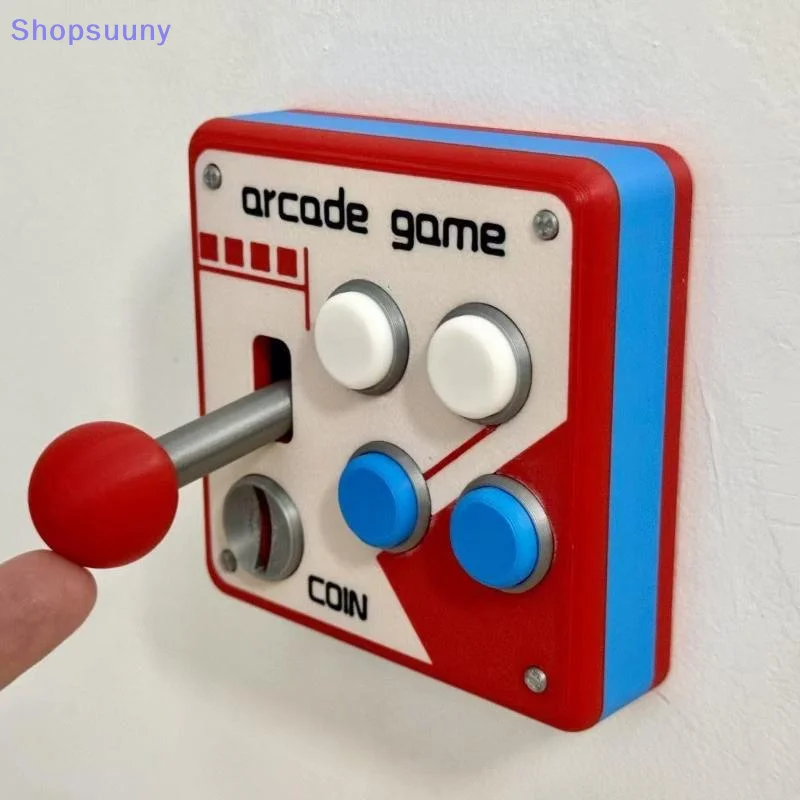 [SU]Retro Arcade Game Joystick Wall Light Switch Panel 80s Vintage Decorative Wall Plate Cover for Game Room Bedroom[SU]