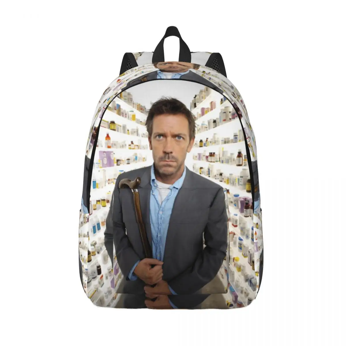 

House MD Dr Gregory House Fashion Backpack Sports Student Hiking Travel Daypack for Men Women Laptop Canvas Bags