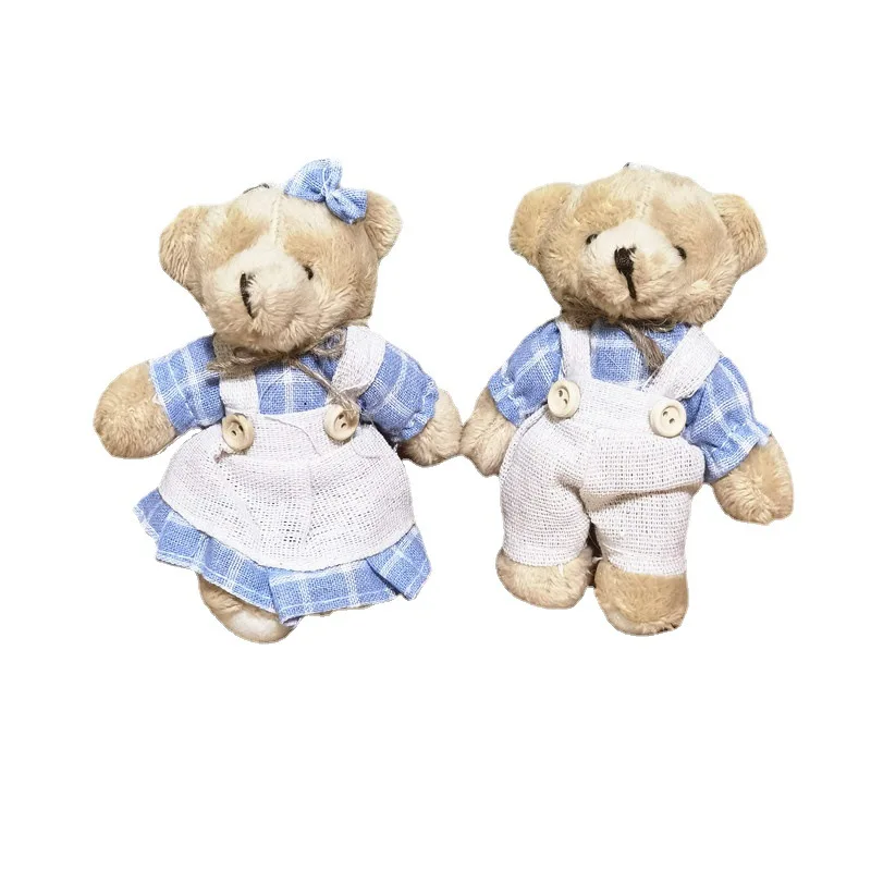 Cartoon Tragen Kleidung Bär Plüsch Spielzeug Schlüsselbund Weiche Angefüllte Puppe Anhänger Rucksack Auto Tasche Schlüssel Ring Decor Kind Geschenk