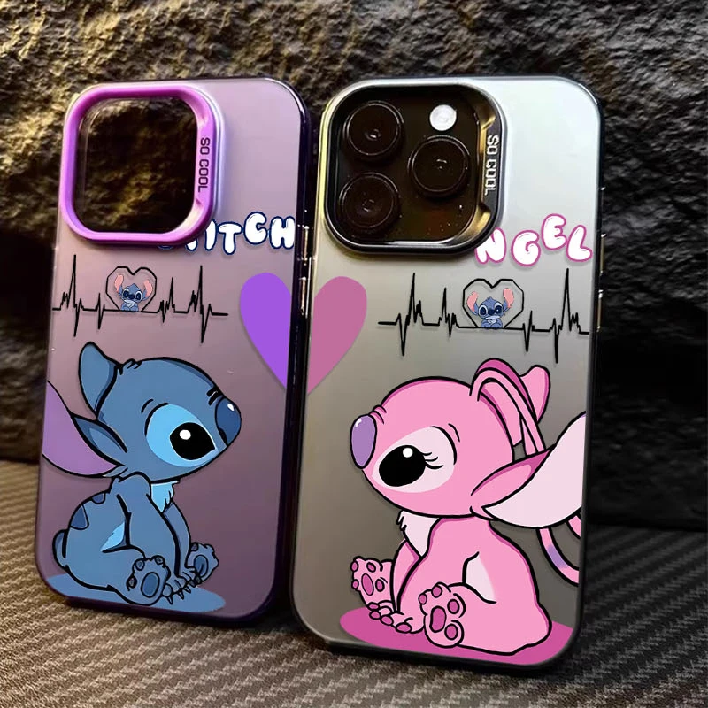 Disney Stitch Love Couples Matte Case for Samsung Galaxy A55 A35 A25 A15 A05 A05S 5G A13 A23 A12 A22 A32 A52 A52S A72 A51 A71 4G