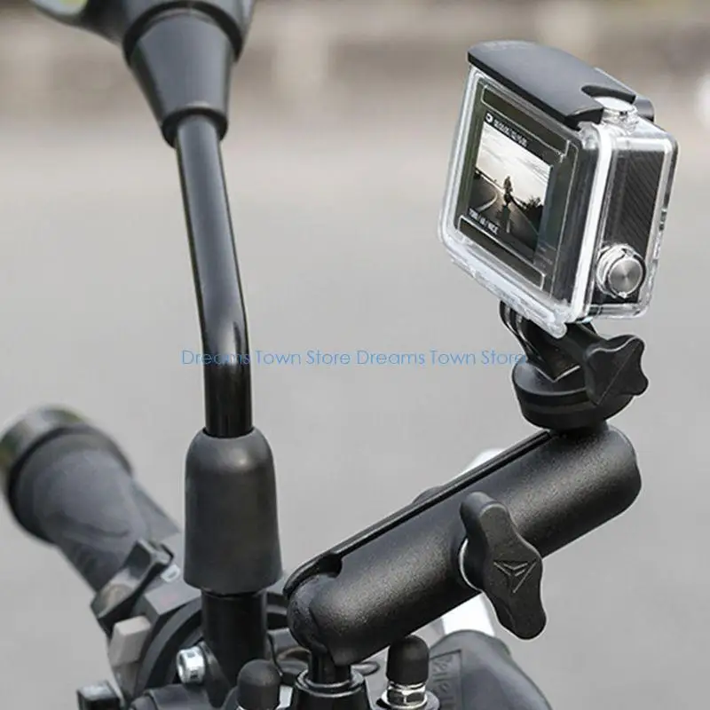 HX6A Motorcycle Riding Camera Holder Rearview Mirror Adjustable Metal Fixed Bracket Stand For  8/7/6 Action Camera