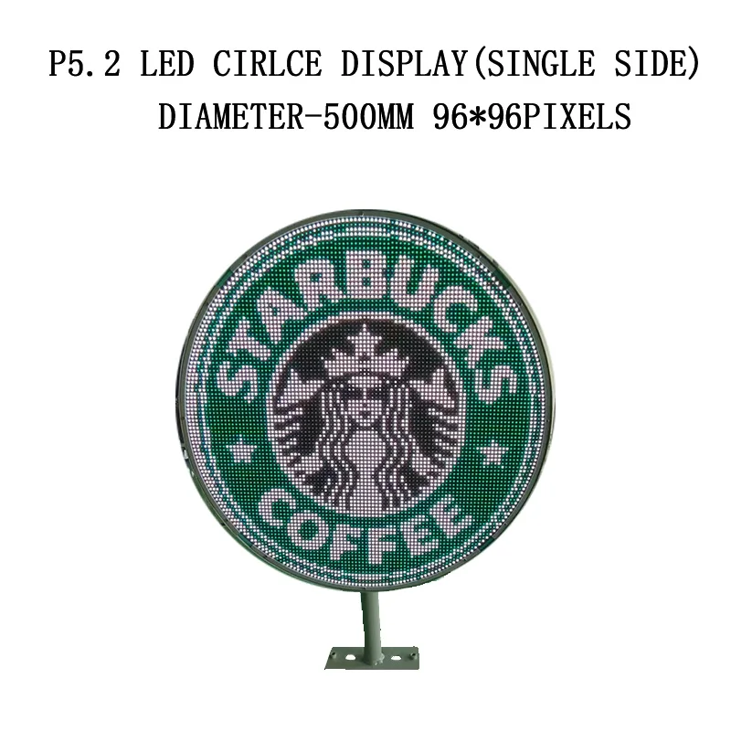 

LED Cirlce Display P5.2 Fullcolor Diameter-500mm Outdoor Single and Double sided Sign Border Screen Board LED Round Screen