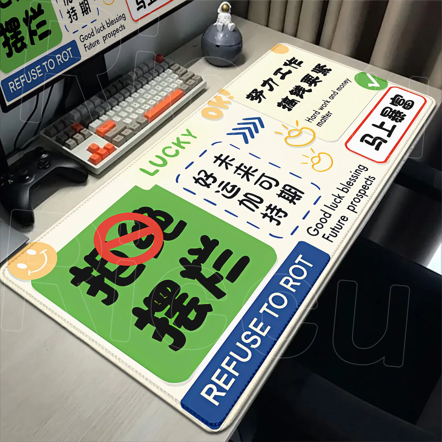 

Large Laptop Office Mouse Pad XXL Gamer Keyboard Long Desk Mat Accessories Chinese Characters Personalized Design Speed Mousepad