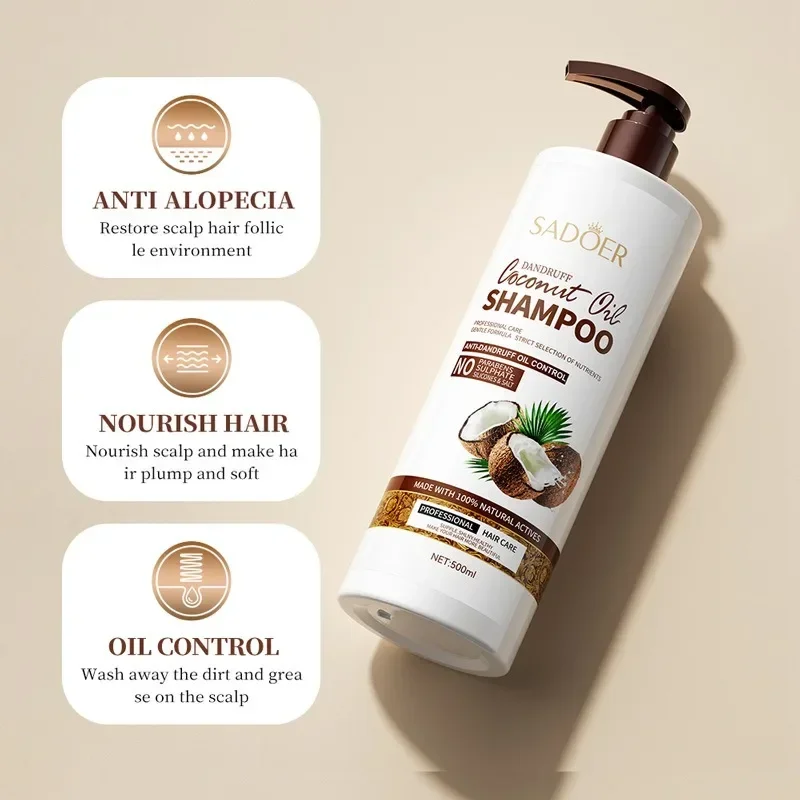 

500ml Coconut Moisturizing Shampoo Hair Mask Moisturizing Amino Acid Anti-dandruff Shampoo Coconut Nourishing Mask Cleans Scalp