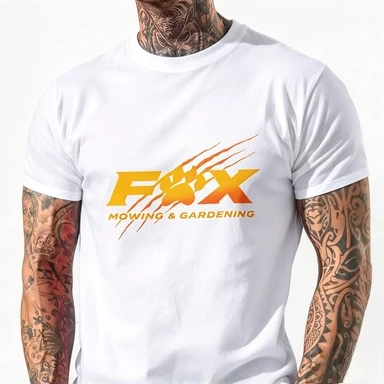 2026 Unisex Cotton T Shirt Fox Claw Scratch Graphic Short Sleeve Crew Neck Tee Men Women Casual Mowing Gardening Lawn Care Daily