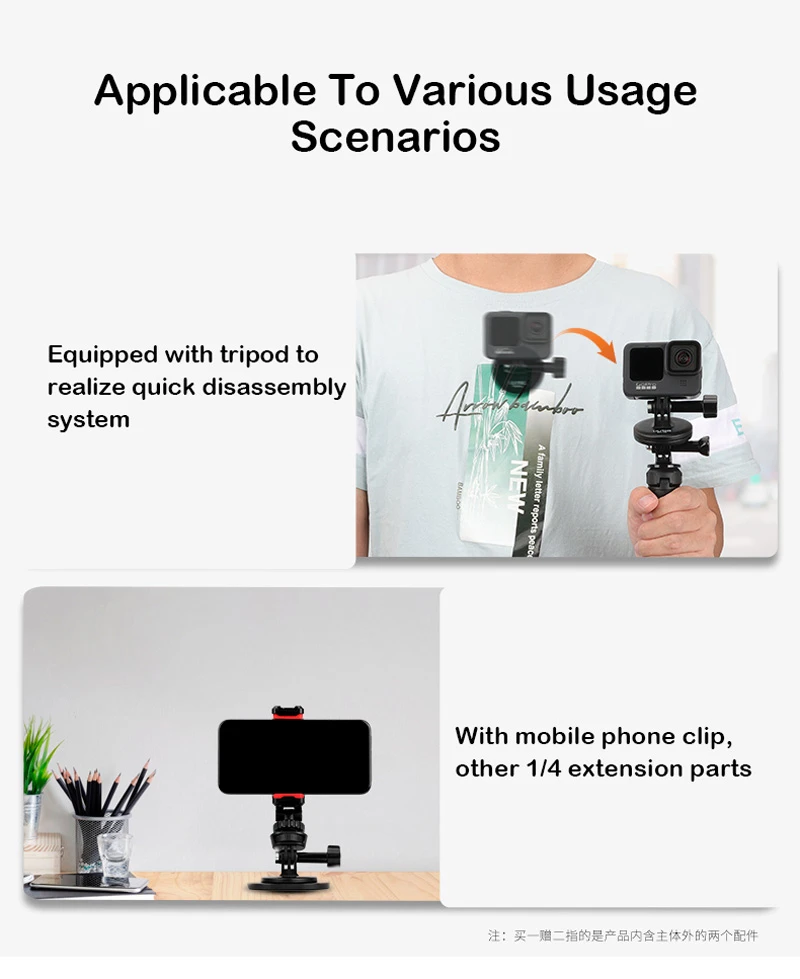 CERASTES Hành Động Chân Máy Ảnh Nhanh Chóng Phát Hành Cổ Giá Đỡ Treo Mount Adapter Cho GoPro Hero 10 9 Insta360 Phụ Kiện