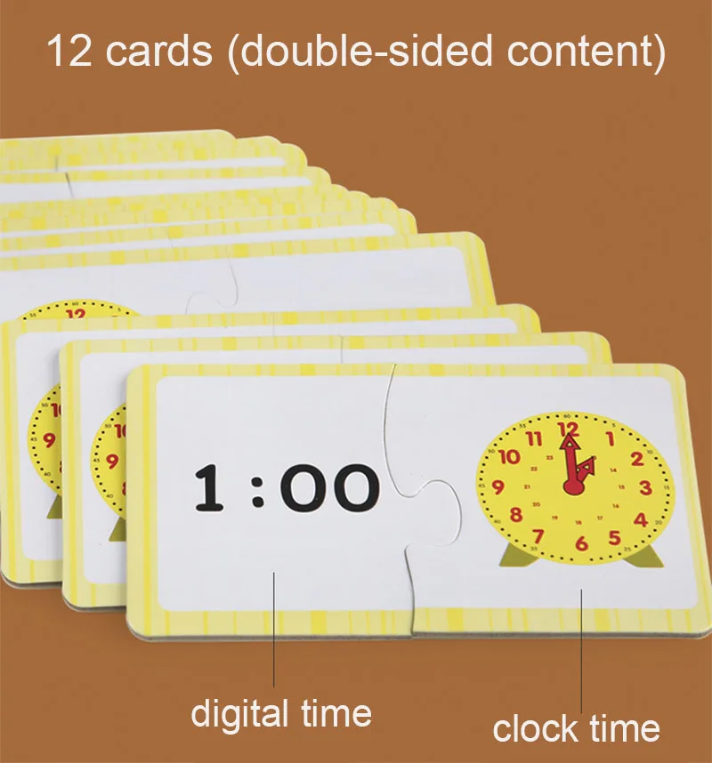 Kinder Montessori Uhr Pädagogisches Spielzeug Stunde Minute Sekunde Erkenntnis Passenden Puzzle Spielzeug Kinder Frühen Vorschul Lehrmittel – Detail 4