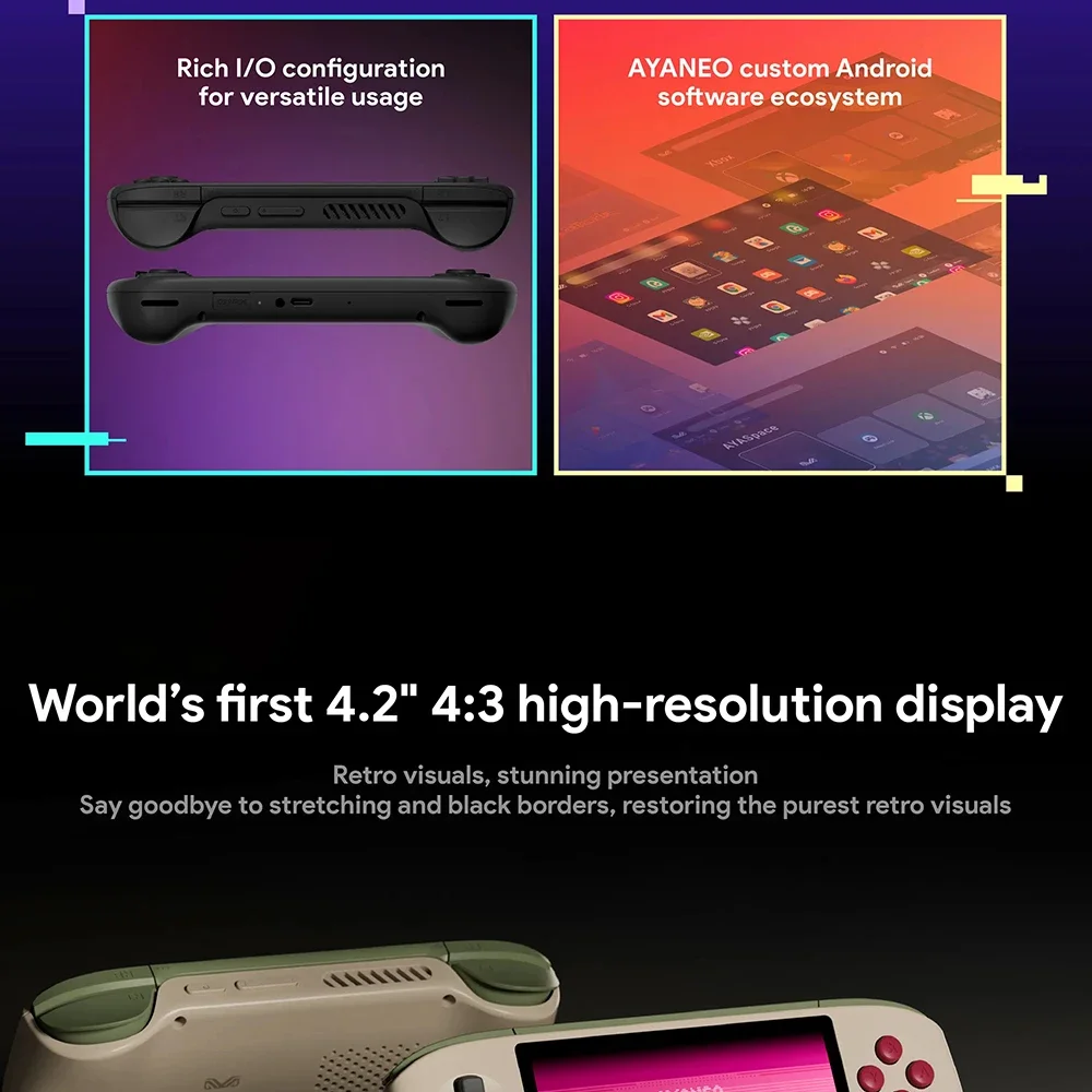 AYANEO Pocket Air Mini Retro Handheld-Spielkonsole 4,2 Zoll Bildschirm MTK Helio G90T Prozessor Hall-Joystick Tragbare Pocket Android Retro-Gaming-Konsole – Detail 4