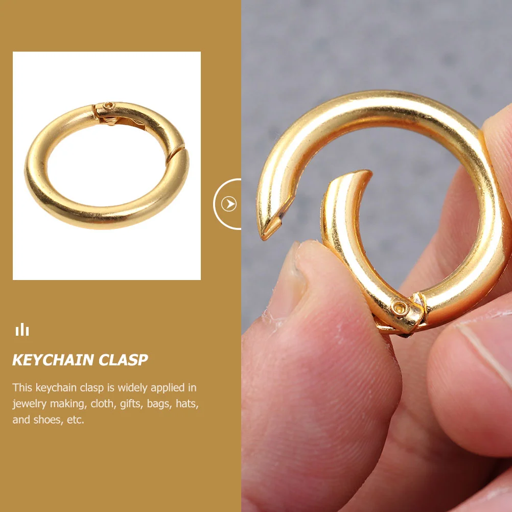 Snap Rings Gold Carabiner Keyring Buckle Keychain Spring Hook Jewelry Making Clamps