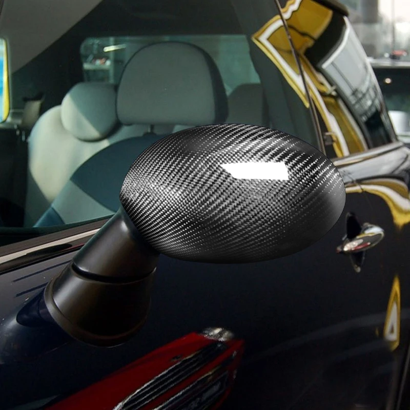 For Mini Copper R50 R53 Real Carbon Fiber Rearview Mirror Cover Shell Sticker 2001-2006 2PCS Modified auto parts left and right