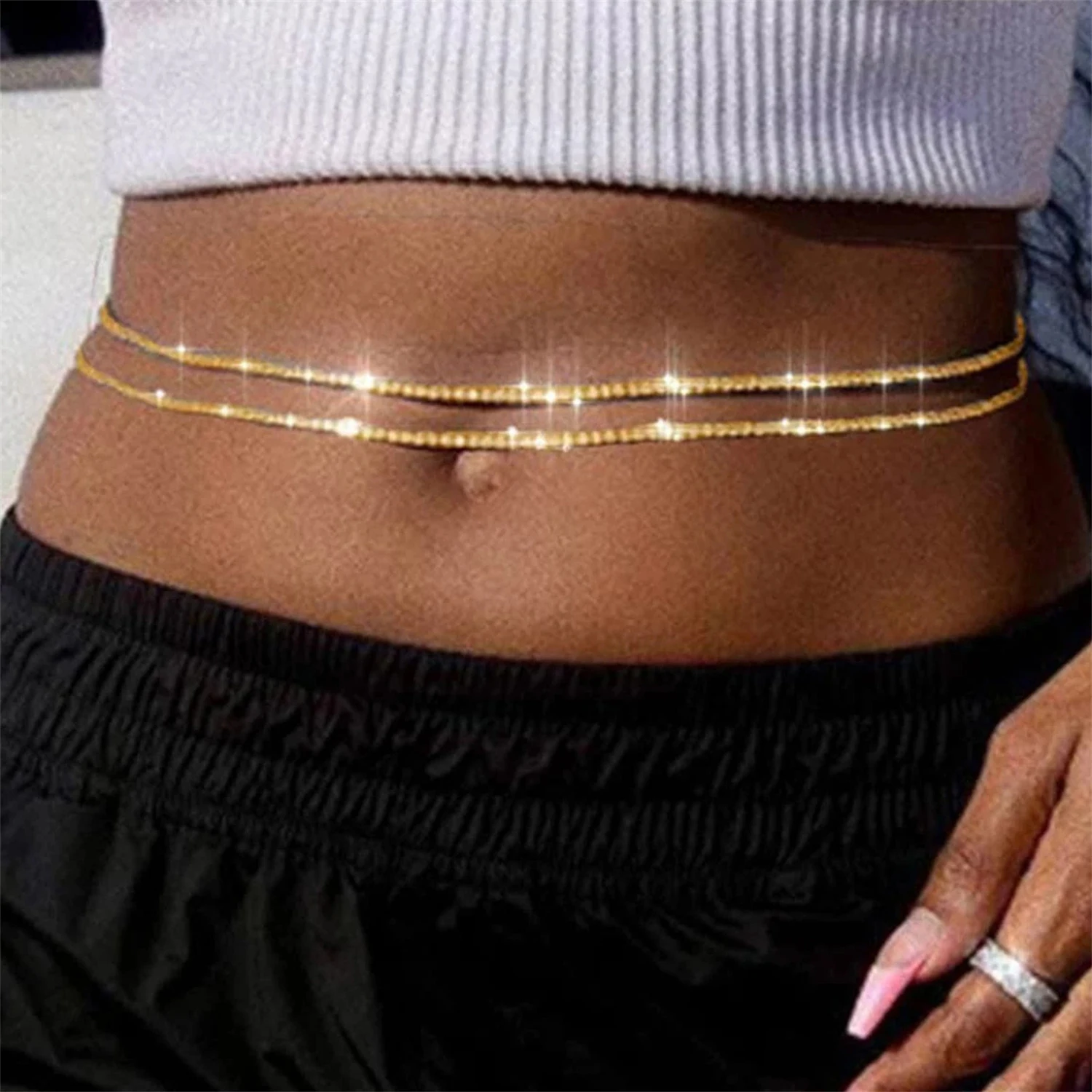 1Ps Eenvoudige Glanzende Body  - Body Jewelry Rhinestone recensie en prijs