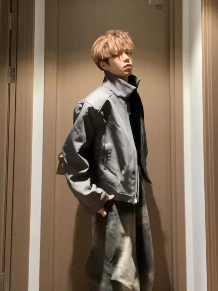 

BLB ey Padded oulder Men's ort Baseball Jaet Spring Autumn Adstrative Sle Faionable Polyester Blend Fabric