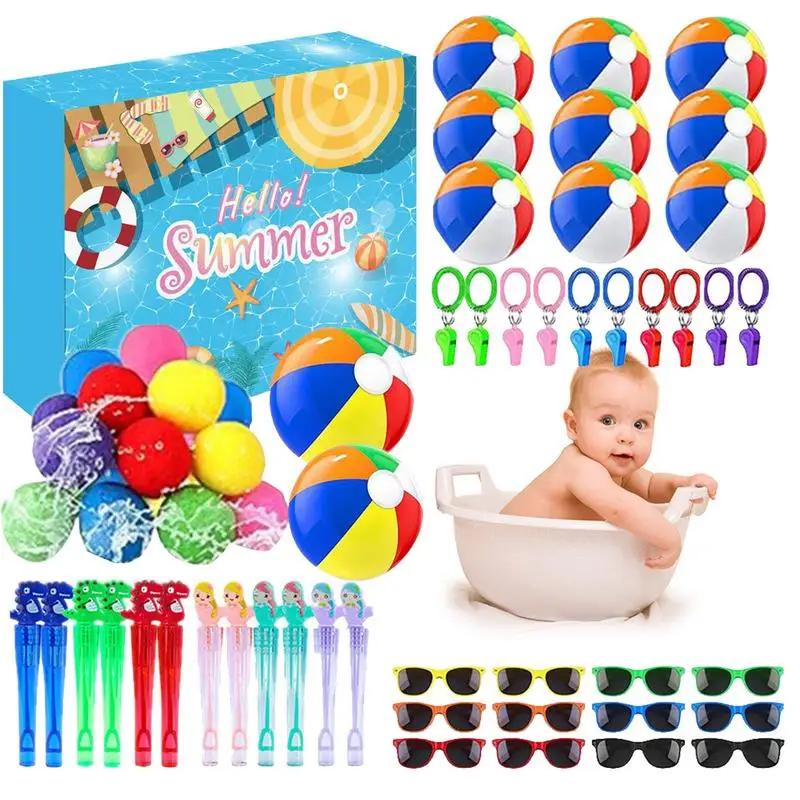 Summer Pool Toys Beach Pool Party Favors Water Sports Play Pool Diving & Beach Fun Birthday Decorations 60-Piece Set In Bright