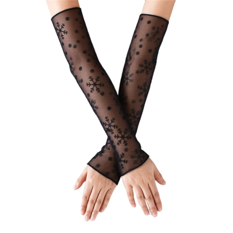 1-ペアランニング弾性長袖通気性袖レディースレースアームスリーブ-y166