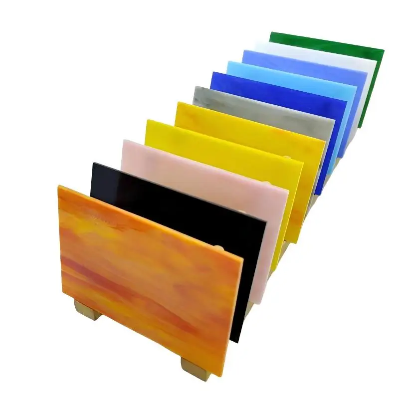 

11Pcs 10x15cm Stained Glass Sheets, Mixed Textured & Color Art Glass for Tiffany Lamp Making, Mosaic Art DIY Craft Supplies