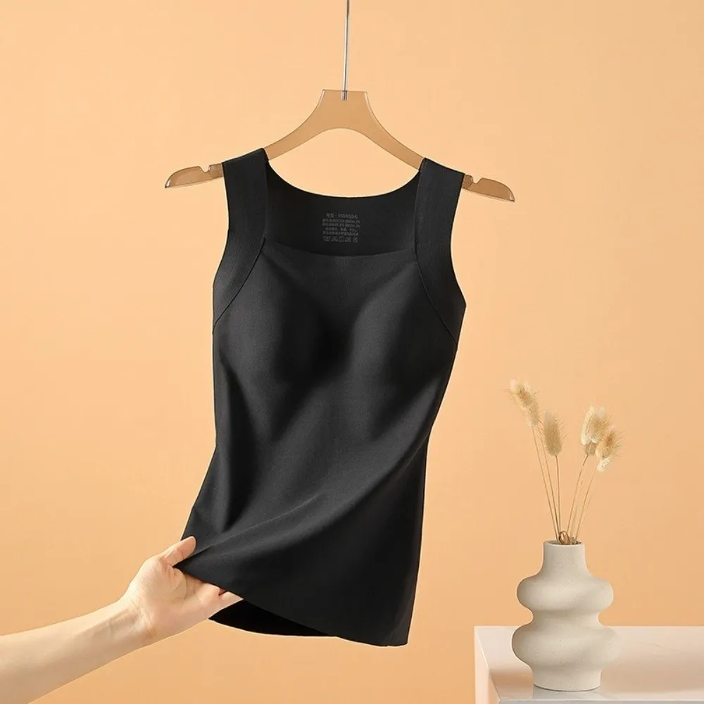Undershirt Seamless Thermal Underwear with Chest Pad Keep Warm Base Layer Vest Sleeveless Women's Vest Girl