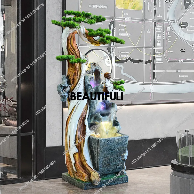 Flowing water fountain ornament living room staircase corner balcony circulating water landscaping opening housewarming ceremony