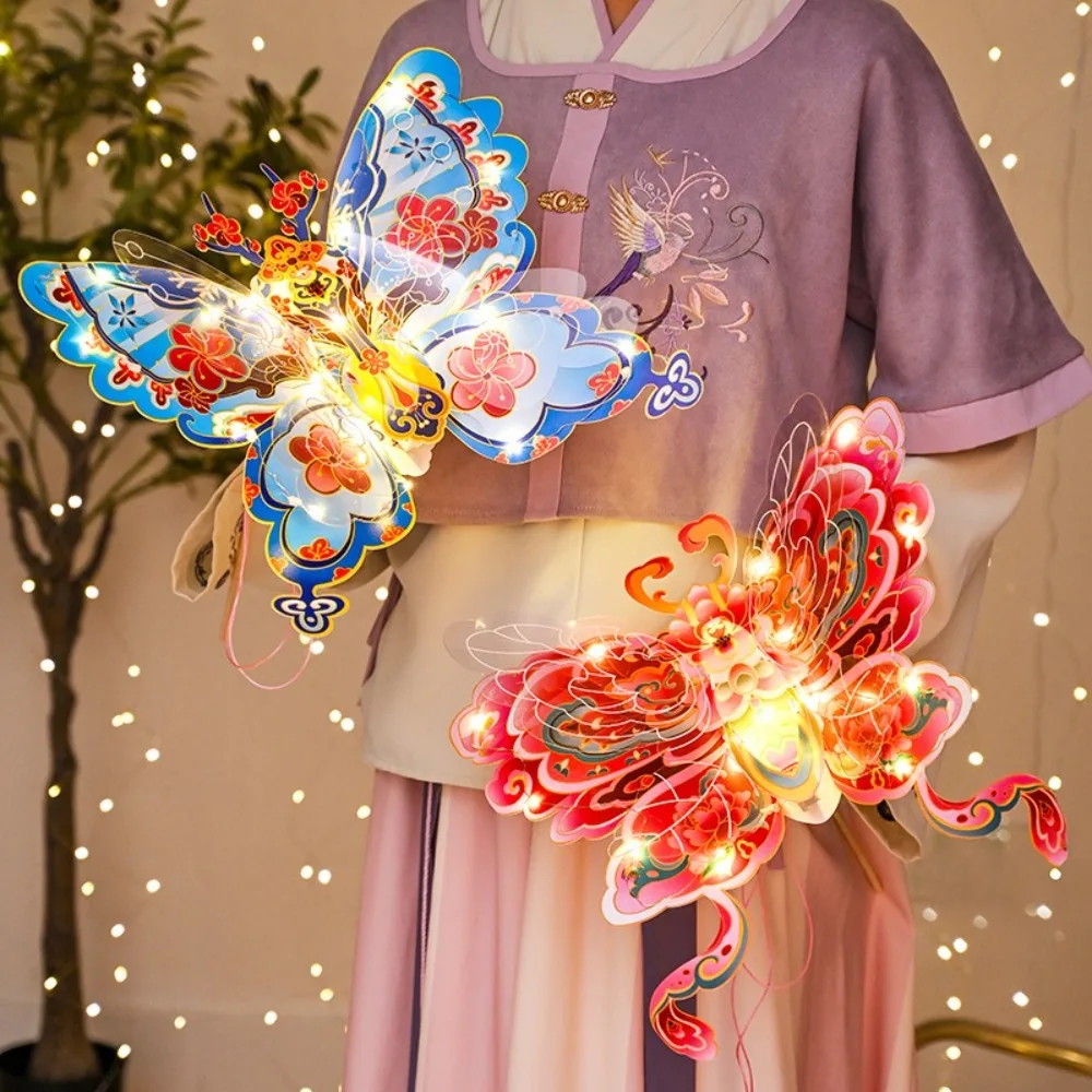 

Handmade Mid-Autumn Festival Butterfly Lantern Luminous DIY Material Bag Handheld Glowing Lantern Chinese Style