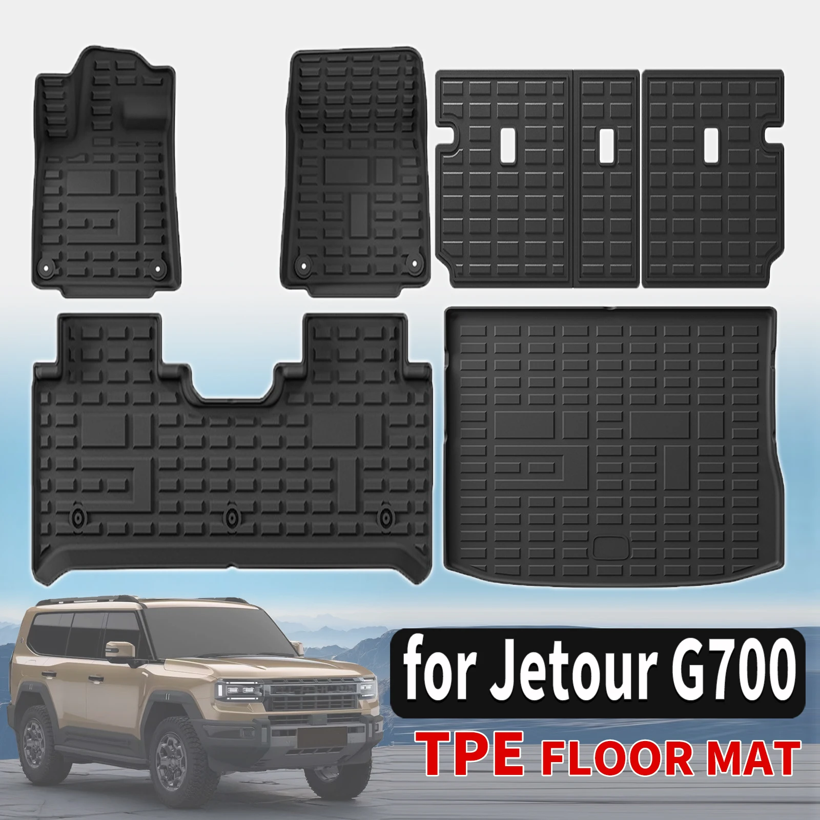 

for Jetour G700 2025 2026 2027 Custom TPE Mats Full Set Eco-Friendly Waterproof All-Weather Floor Liners Accessories