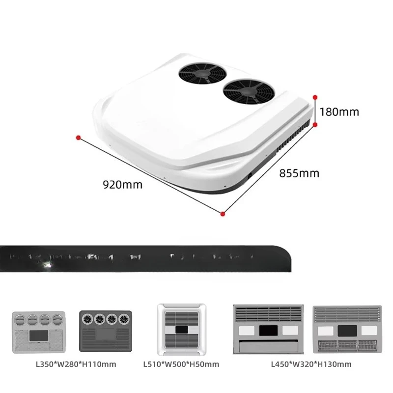 12V24V RV شاحنة حافلة مكيف الهواء الكهربائي 48 فولت وقوف السيارات برودة مزدوجة مروحة الدوار ضاغط 12 فولت العاكس تكييف الهواء #3