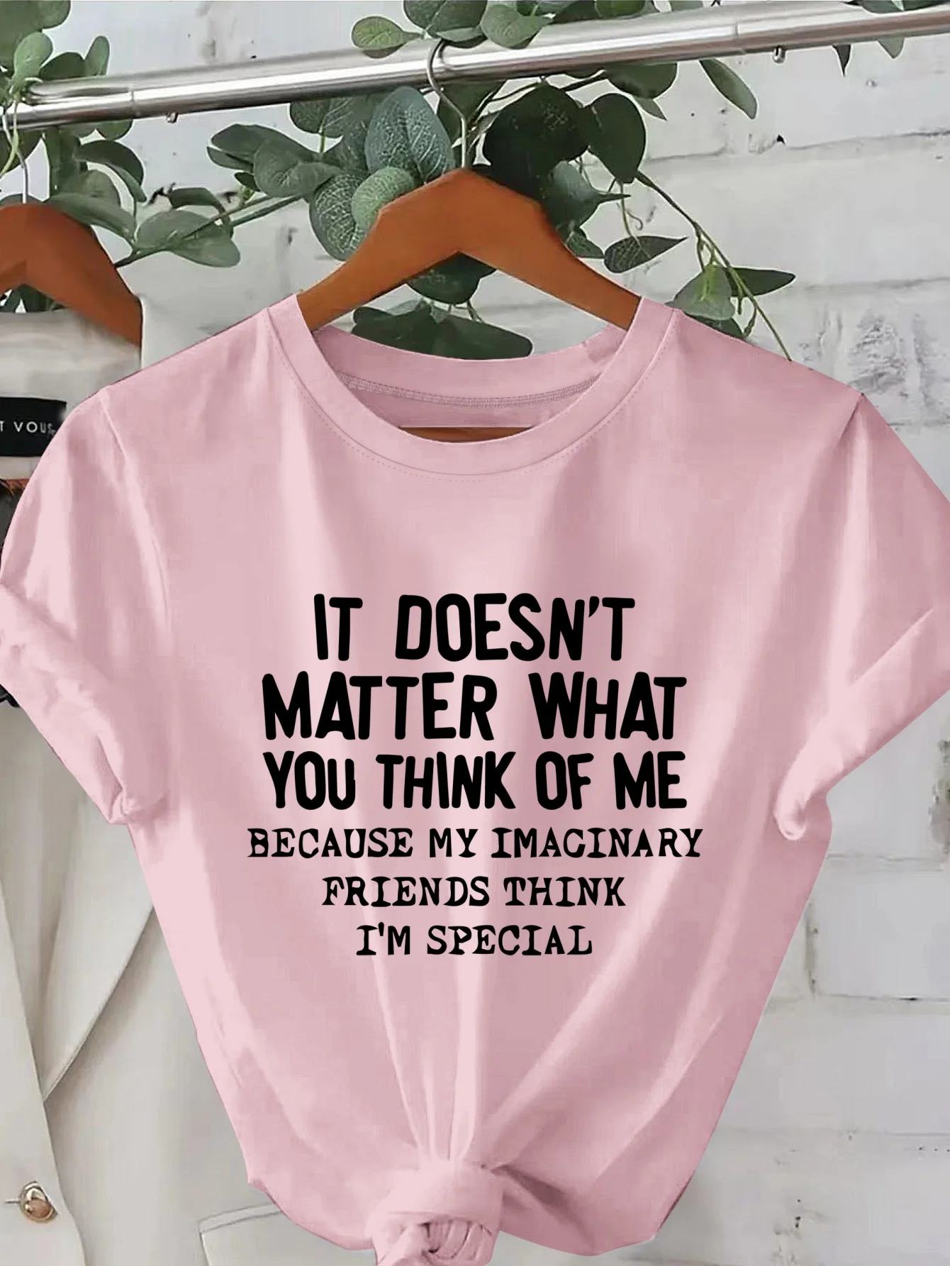 It's Not Important. What Do You Think of Me Printed Women's Fashionable Casual Round Neck T-shirt Casual Summer Personalized Top