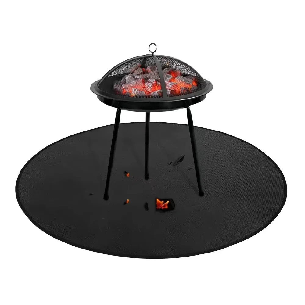 

Barbecue Stove Fireproof Mat Outdoor, Rainproof Dustproof Sunshade Circular Barbecue Mat