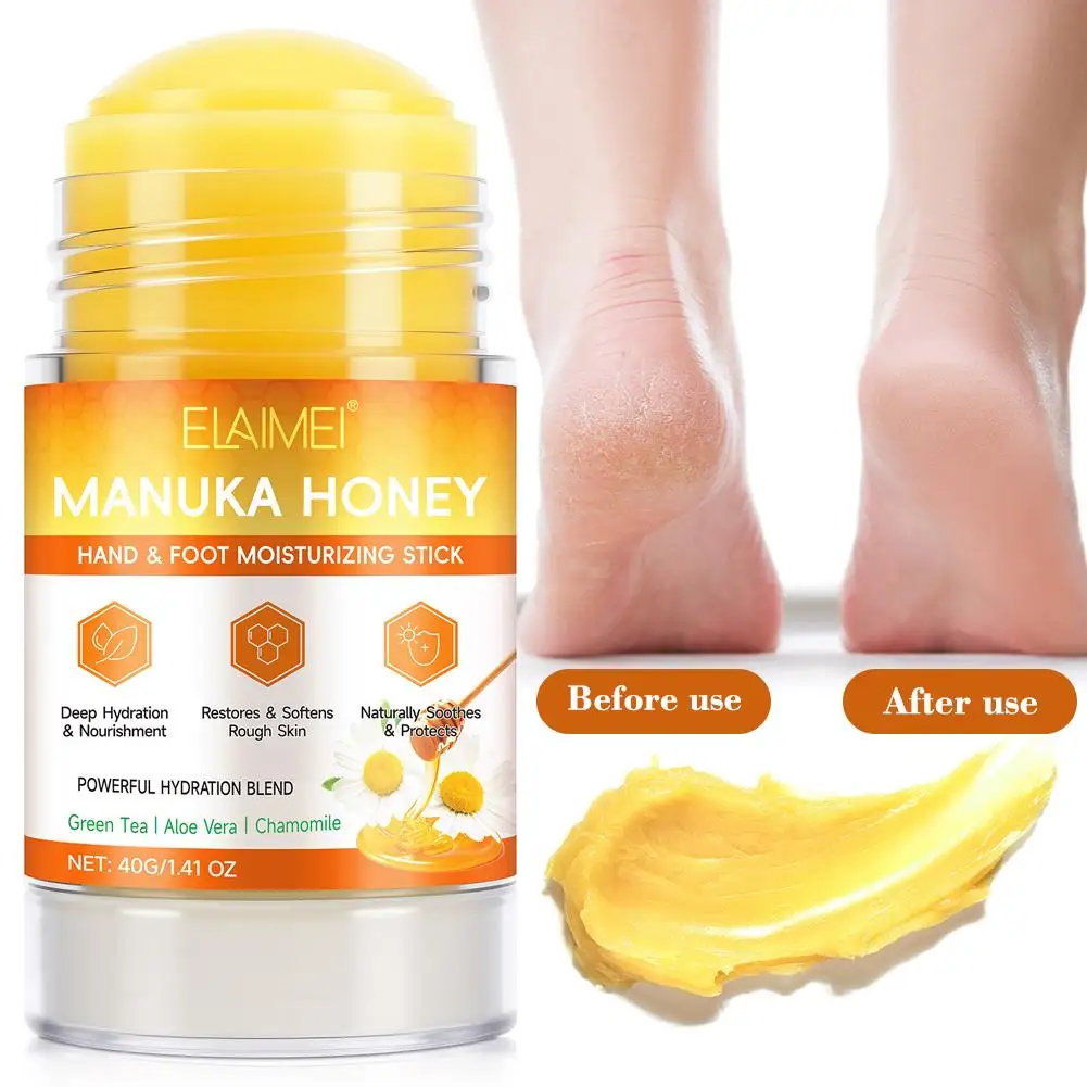 Honey Hand Foot Moisturizing Stick  Repair Cracked Skin Care Balm Soothing Dry Rough Skin Travel Solid Cream For Hand Feet Care