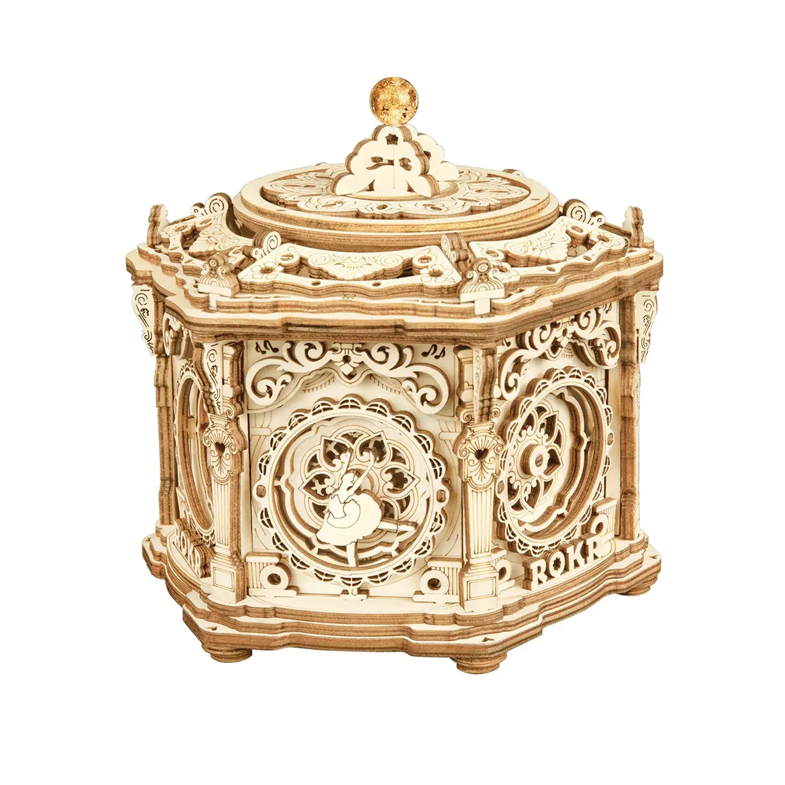 DIY Mechanical Music Box Kit 3D Wooden Puzzle Box for Adults Self-Assembly Building Project - Secret Garden